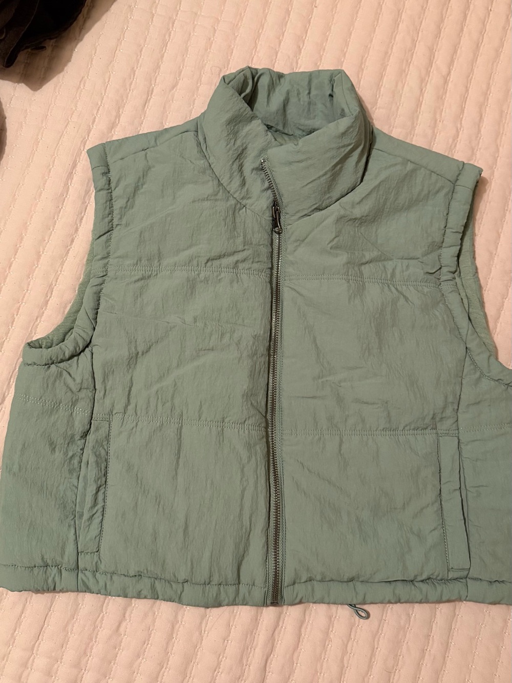 Thread & Supply Sage Green Quilted Sleeveless Puffer Vest
